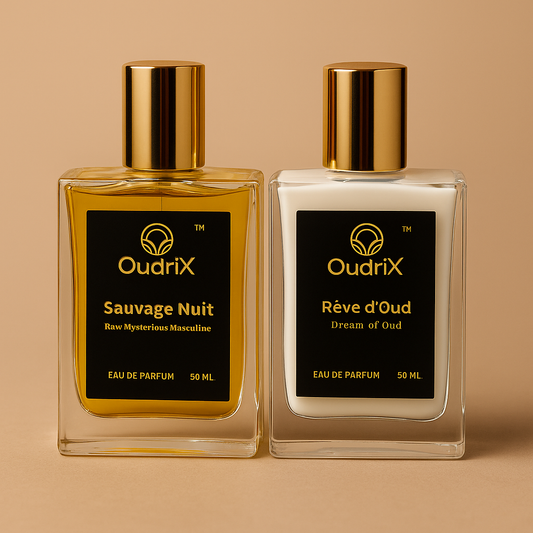 Oudrix Premium Perfume Combo – Rêve d’Oud & Sauvage Nuit | Unisex & Masculine Long-Lasting Fragrances | Alcohol-Free Eau de Parfum (50ml x 2)
